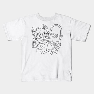 Devil with skateboard Kids T-Shirt